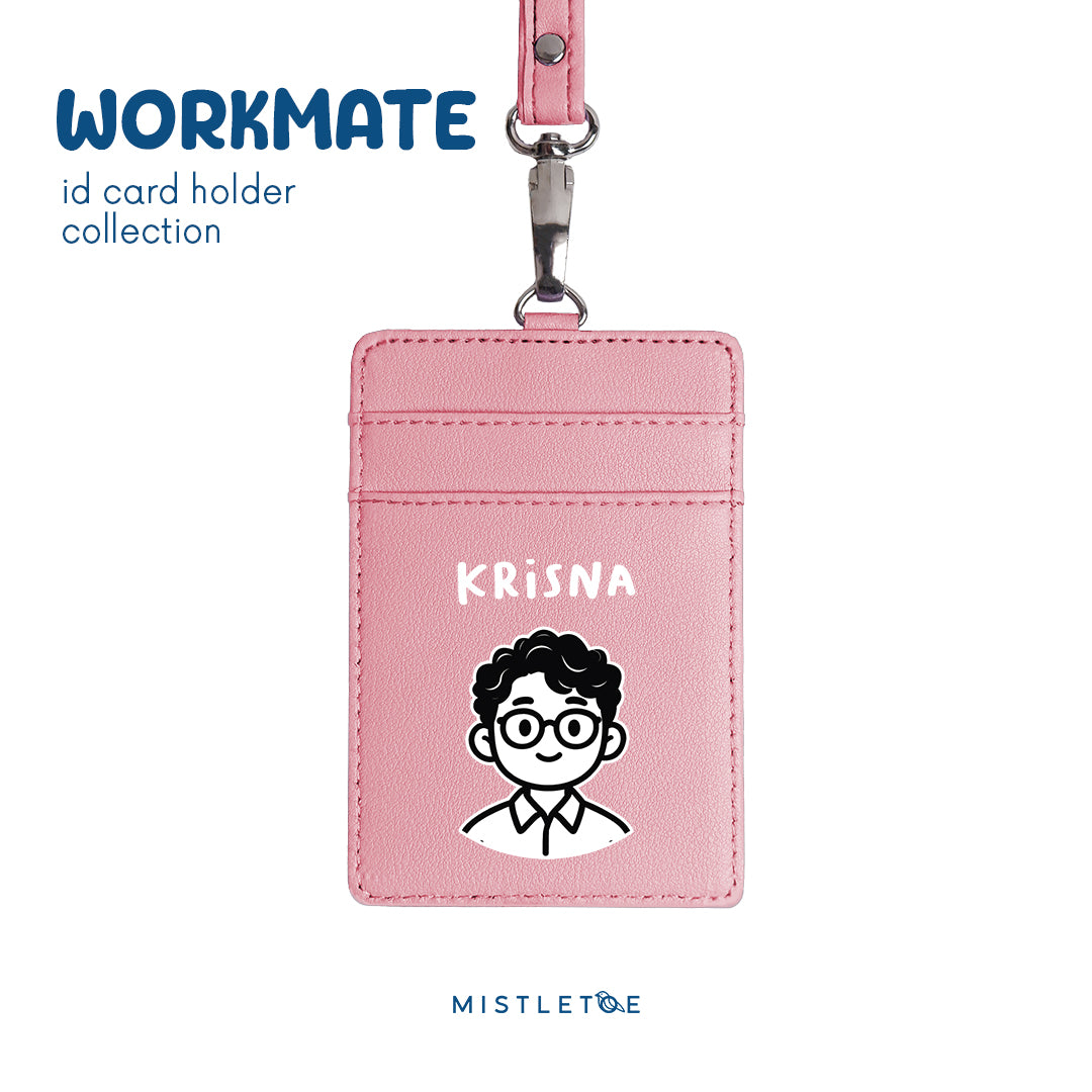 Curly Specs - ID Card Holder | Lanyard - Blossom Pink