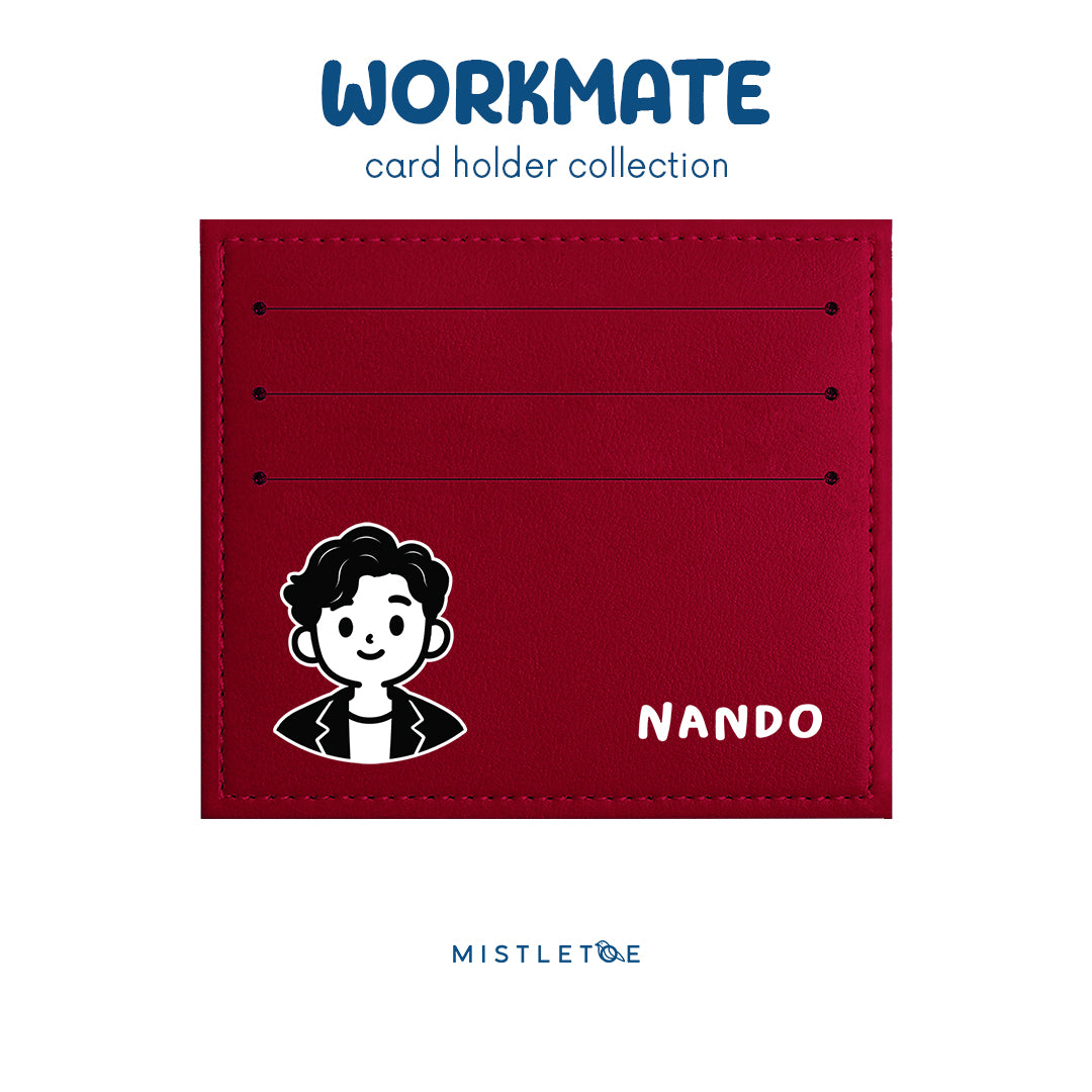 Happy Boy - Card Holder - Cherry Red