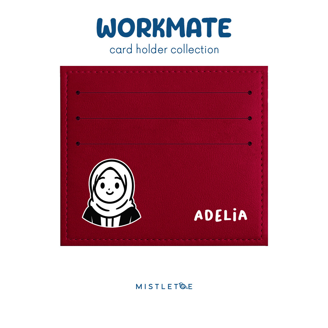 Hijab Girl - Card Holder - Cherry Red