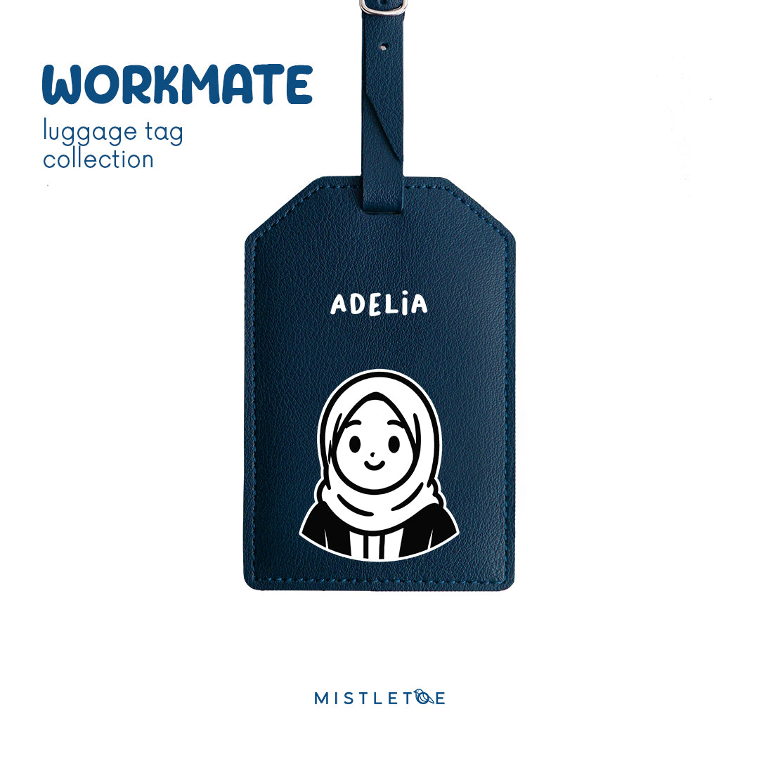 Hijab Girl - Luggage Tag - Navy Blue