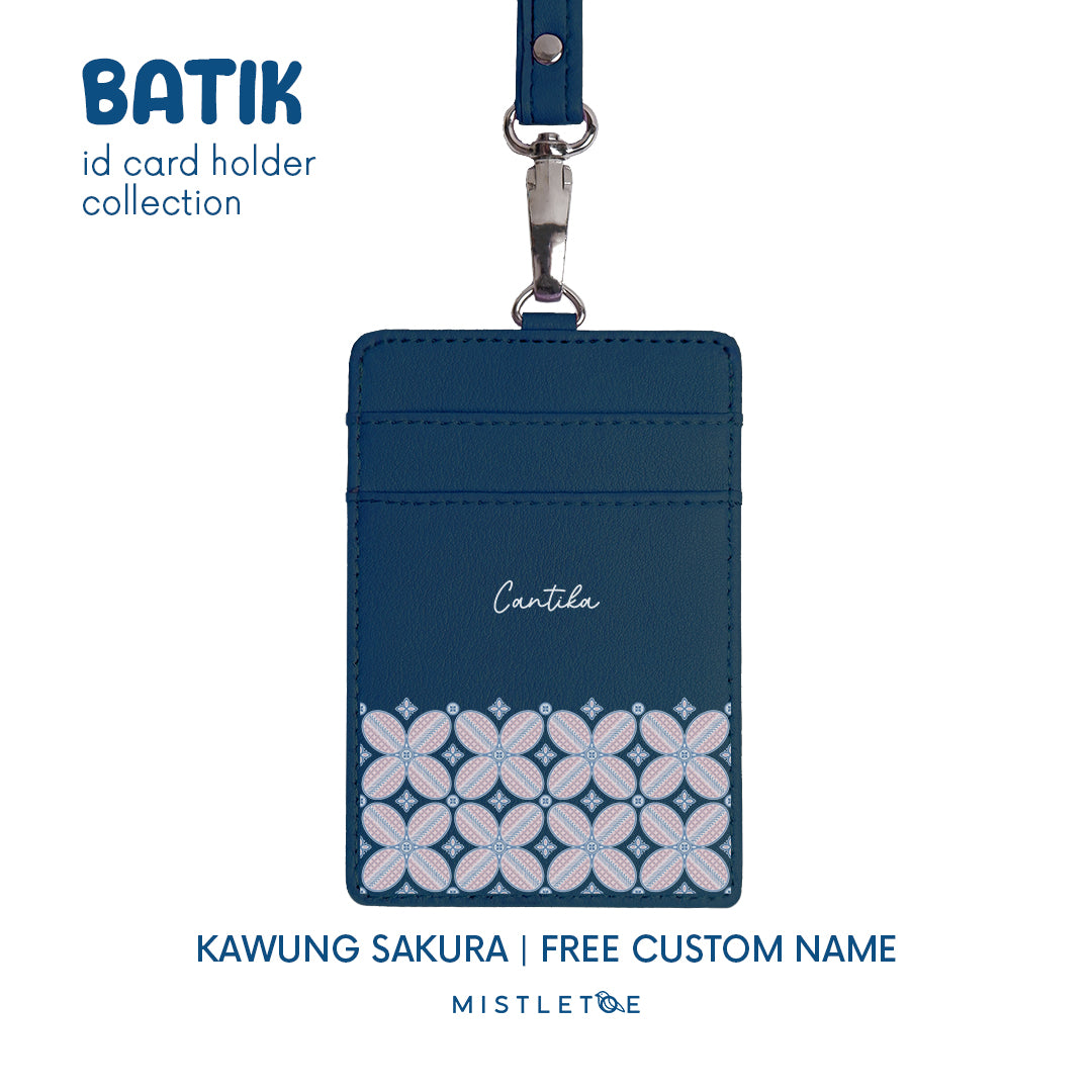 Kawung Sakura - ID Card Holder | Lanyard