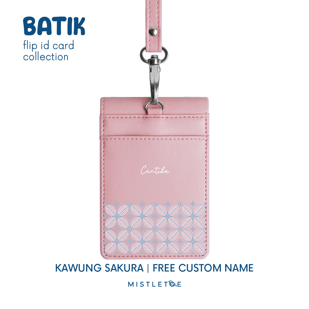 Kawung Sakura - Flip ID Card | Lanyard
