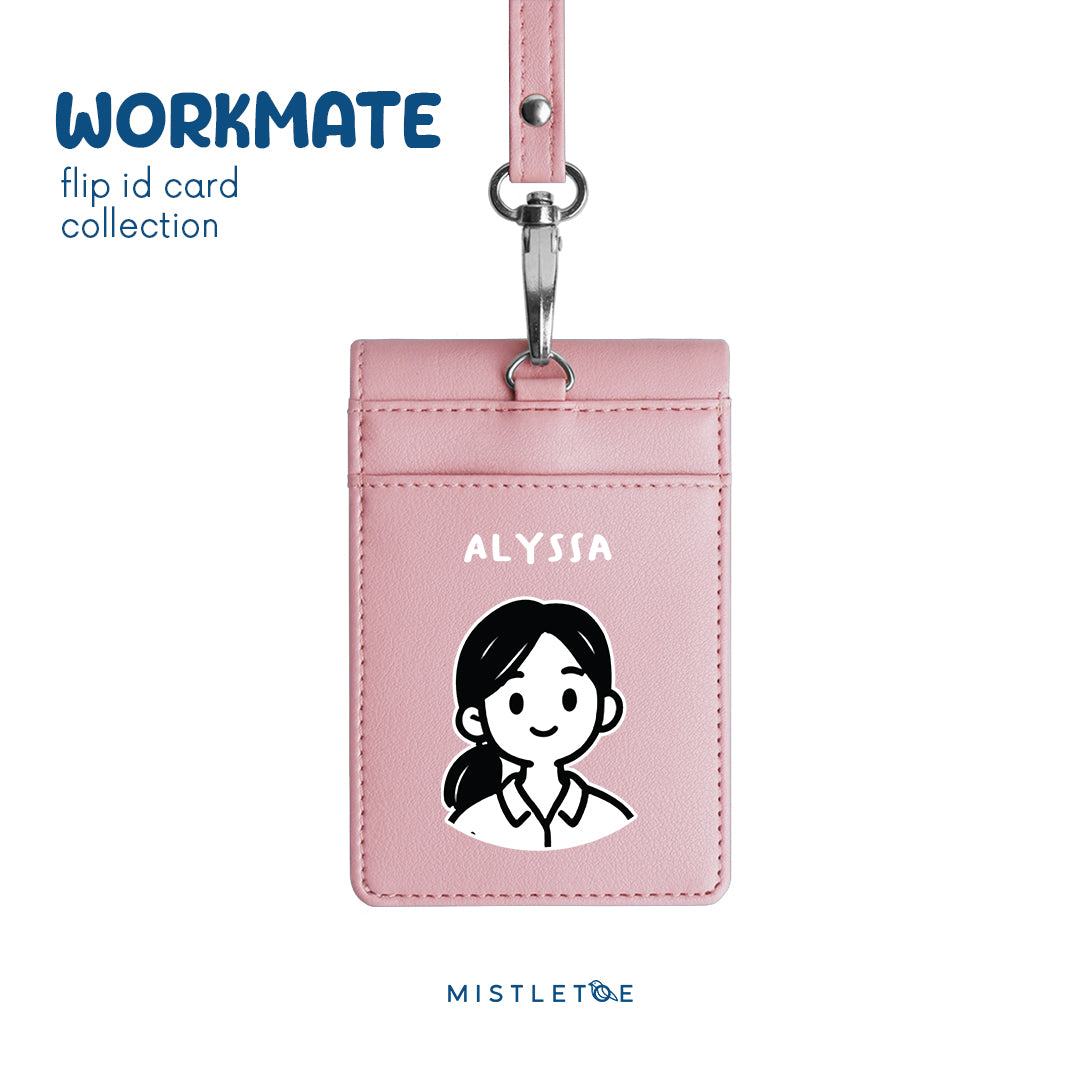 Ponytail Girl - Flip ID Card | Lanyard