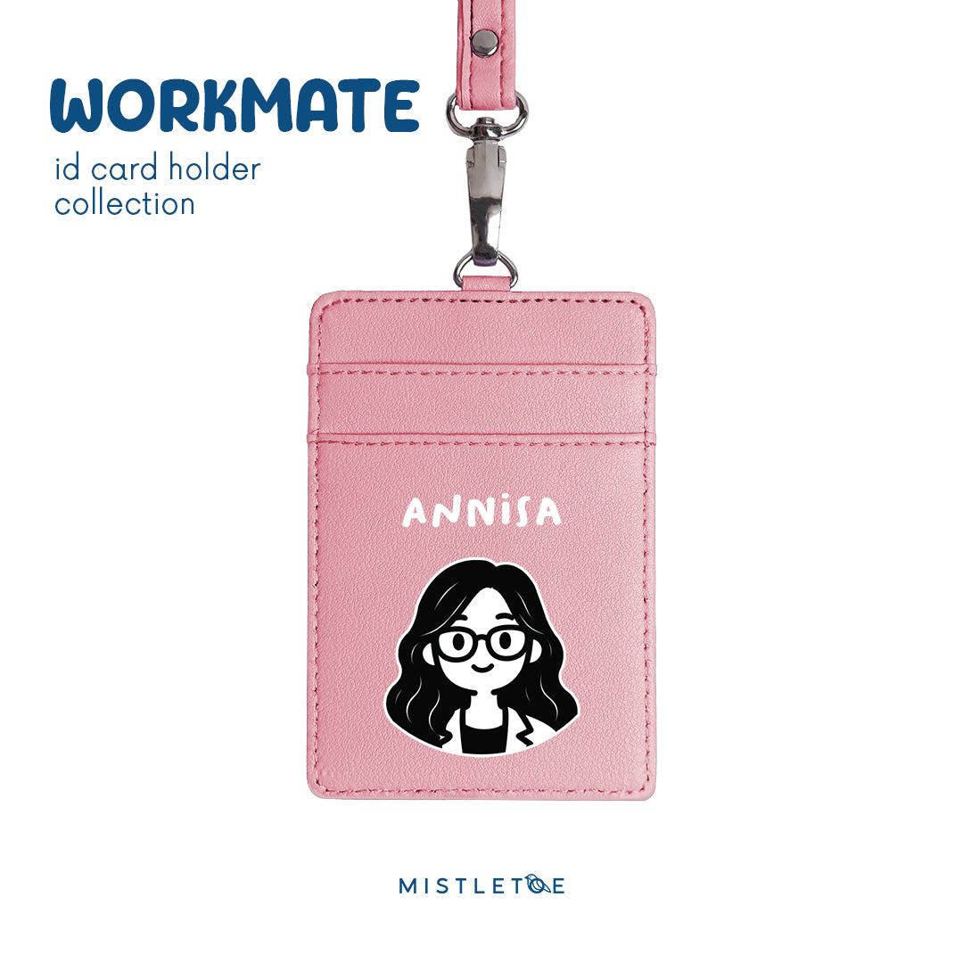 Wavy Girl - ID Card Holder | Lanyard - Blossom Pink