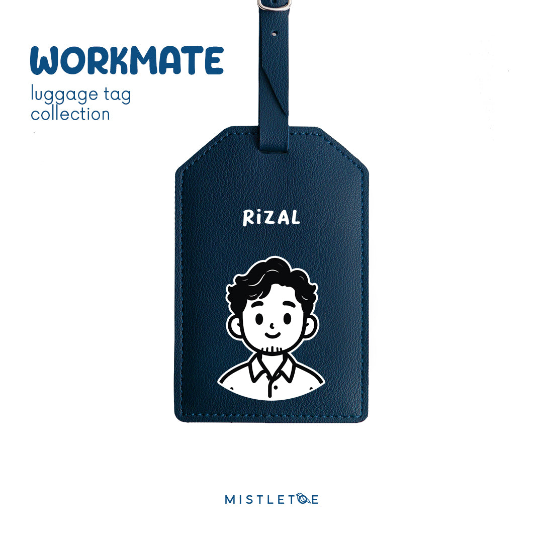Wavy Guy - Luggage Tag - Navy Blue