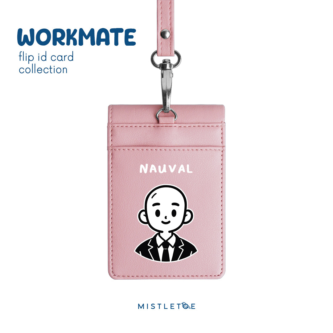 Bald Boy - Flip ID Card | Lanyard - Blossom Pink