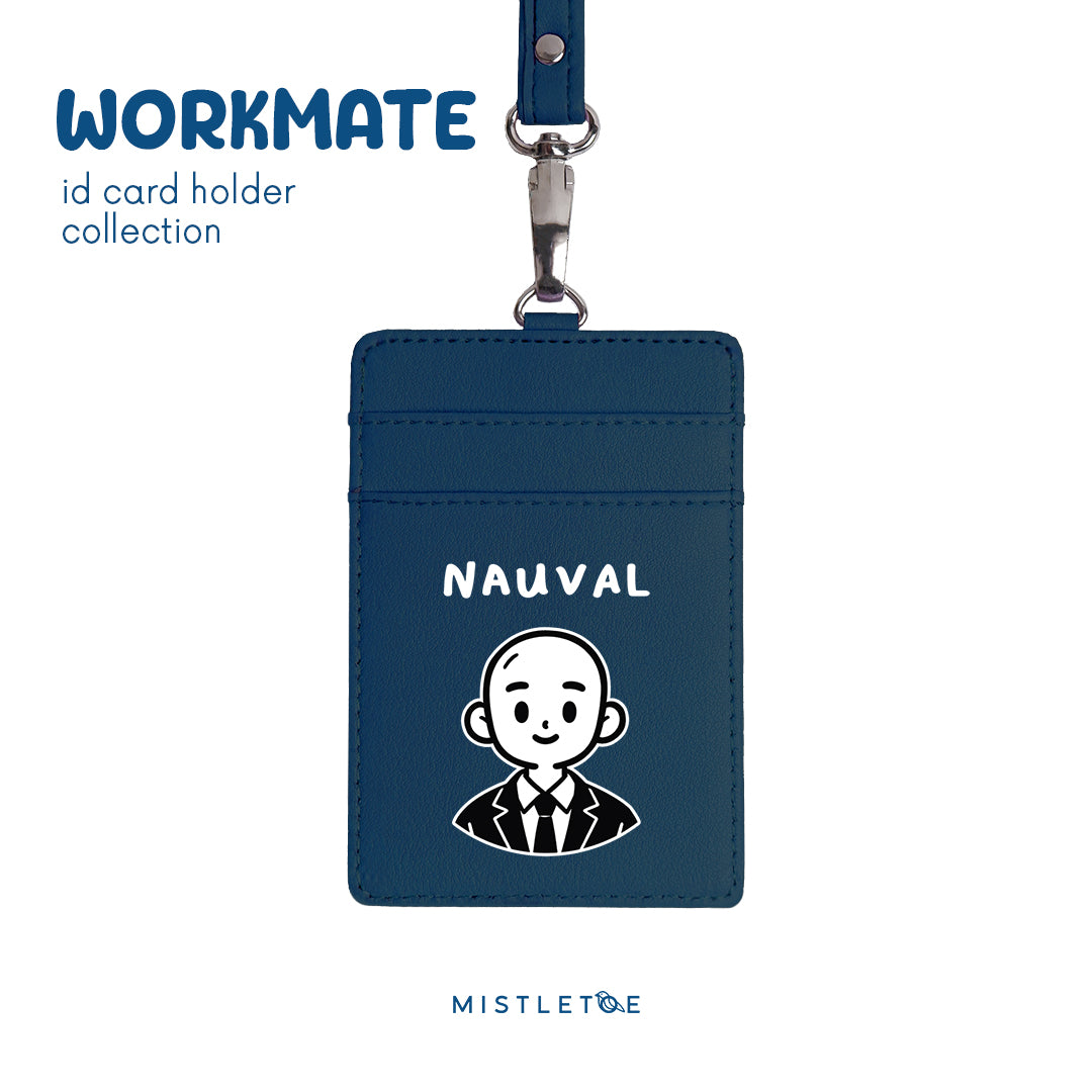 Bald Boy - ID Card Holder | Lanyard - Navy Blue