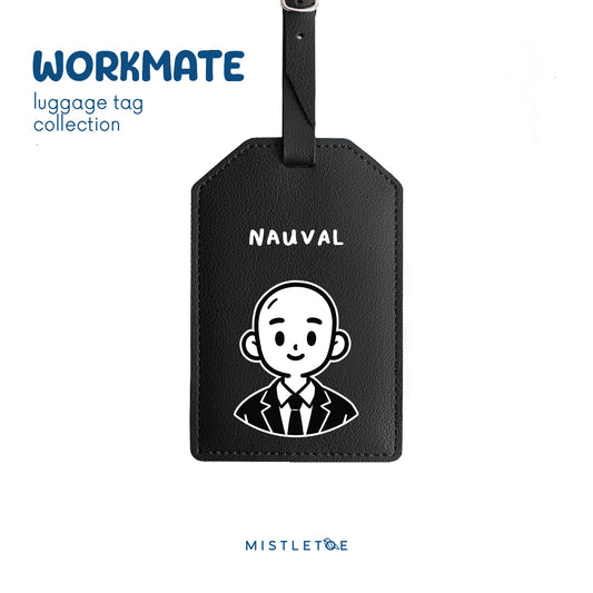 Bald Boy - Luggage Tag - Charcoal Black