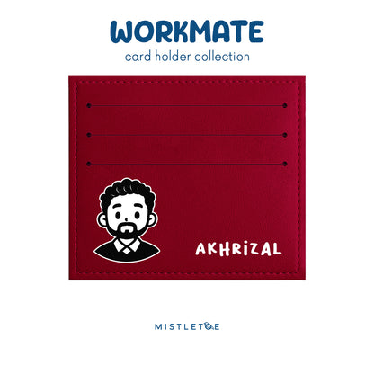Beardy Guy - Card Holder - Cherry Red