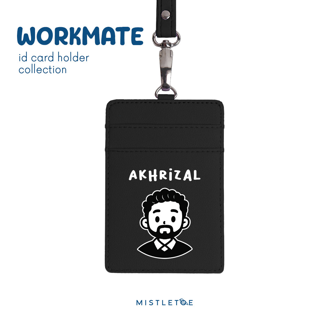 Beardy Guy - ID Card Holder | Lanyard - Charcoal Black