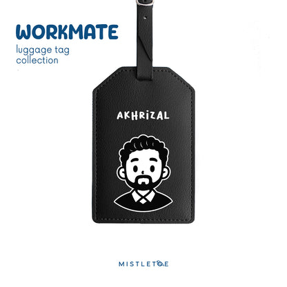 Beardy Guy - Luggage Tag - Charcoal Black