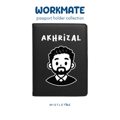 Beardy Guy - Passport Holder - Charcoal Black