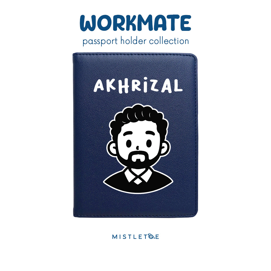 Beardy Guy - Passport Holder - Navy Blue