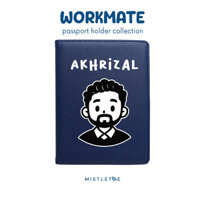 Beardy Guy - Passport Holder - Navy Blue