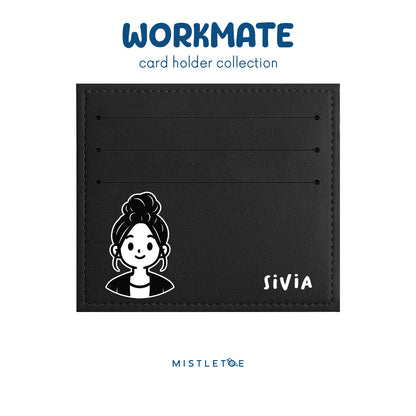 Bun Girl - Card Holder - Charcoal Black