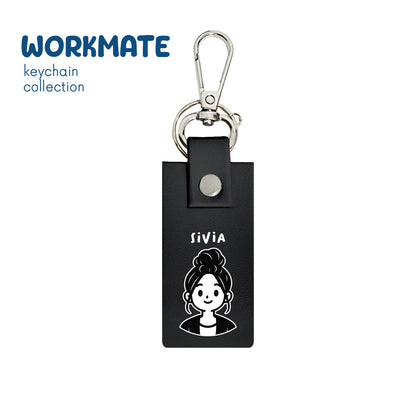 Bun Girl - Keychain - Charcoal Black