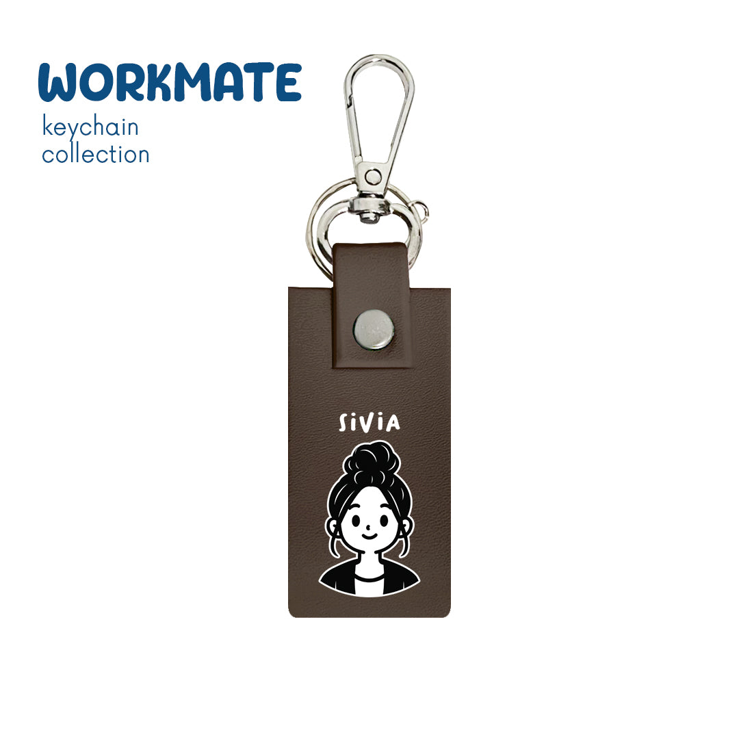 Bun Girl - Keychain - Mocha Brown
