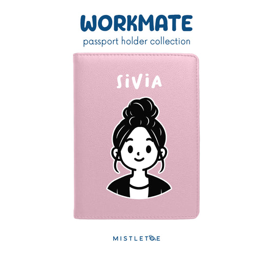 Bun Girl - Passport Holder - Blossom Pink