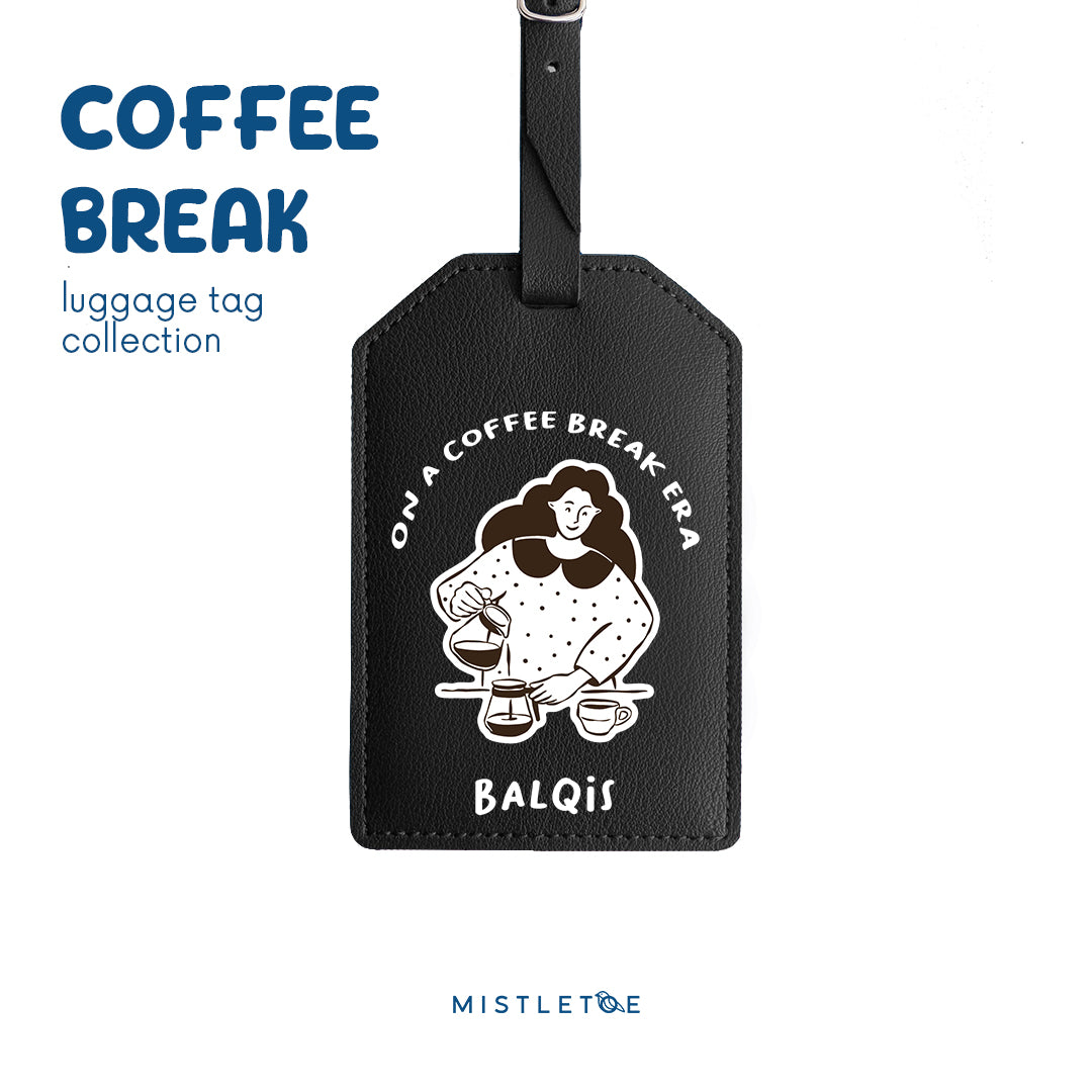 Coffee Break - Luggage Tag - Charcoal Black