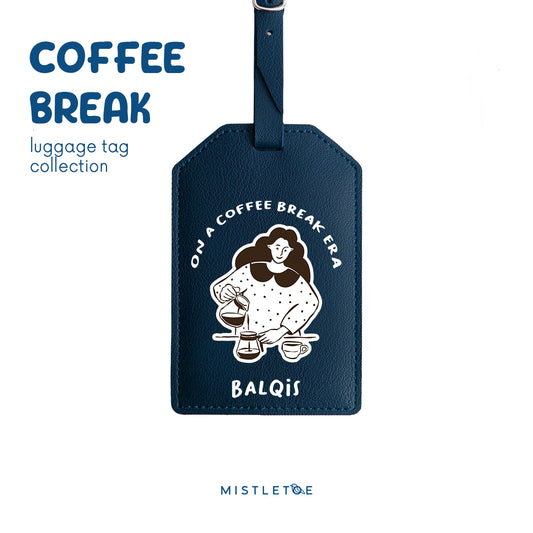 Coffee Break - Luggage Tag - Navy Blue