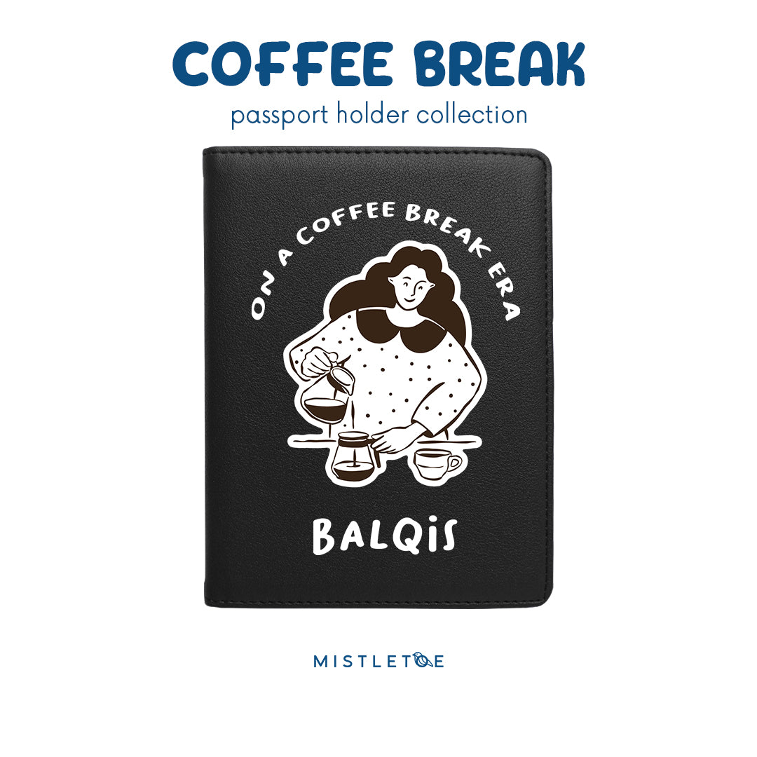 Coffee Break - Passport Holder - Charcoal Black