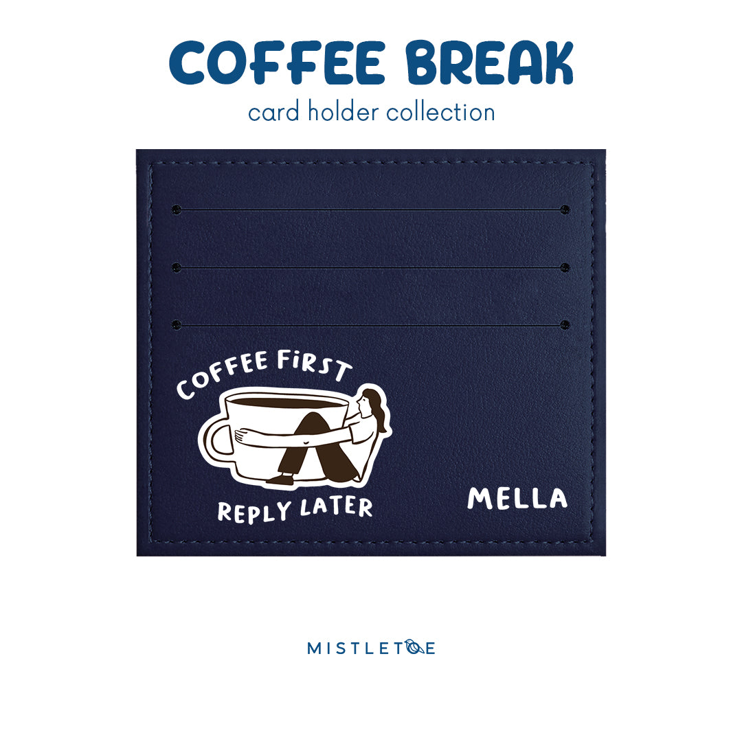 Coffee First - Card Holder - Navy Blue