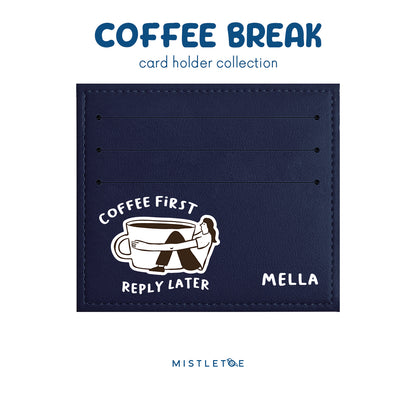 Coffee First - Card Holder - Navy Blue