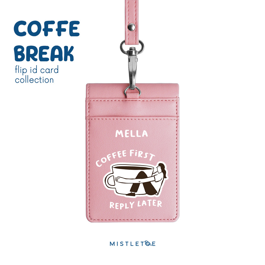 Coffee First - Flip ID Card - Blossom Pink