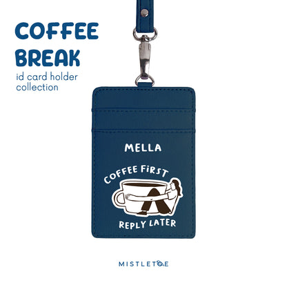 Coffee First - ID Card Holder - Navy Blue