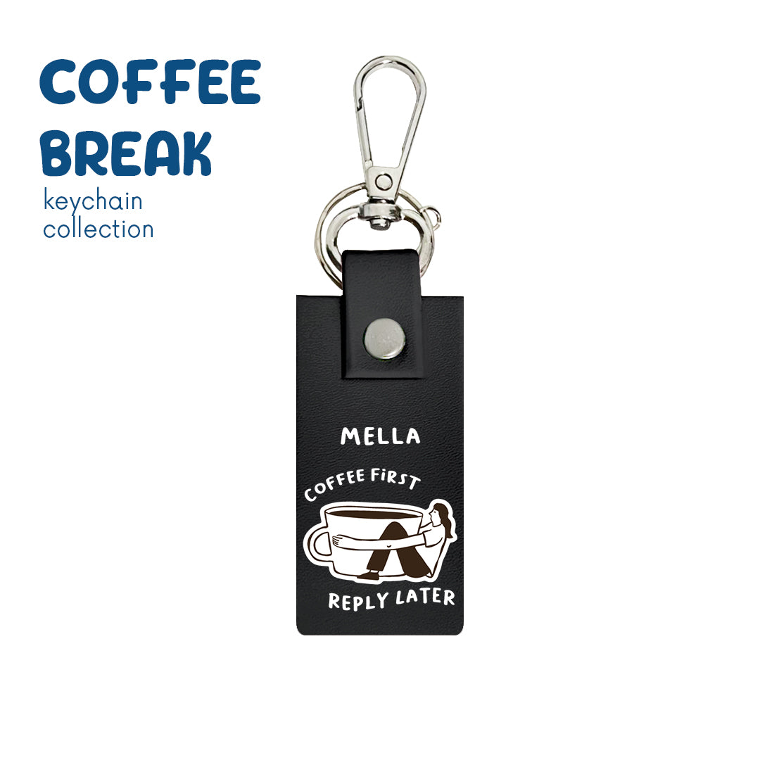 Coffee First - Keychain - Charcoal Black