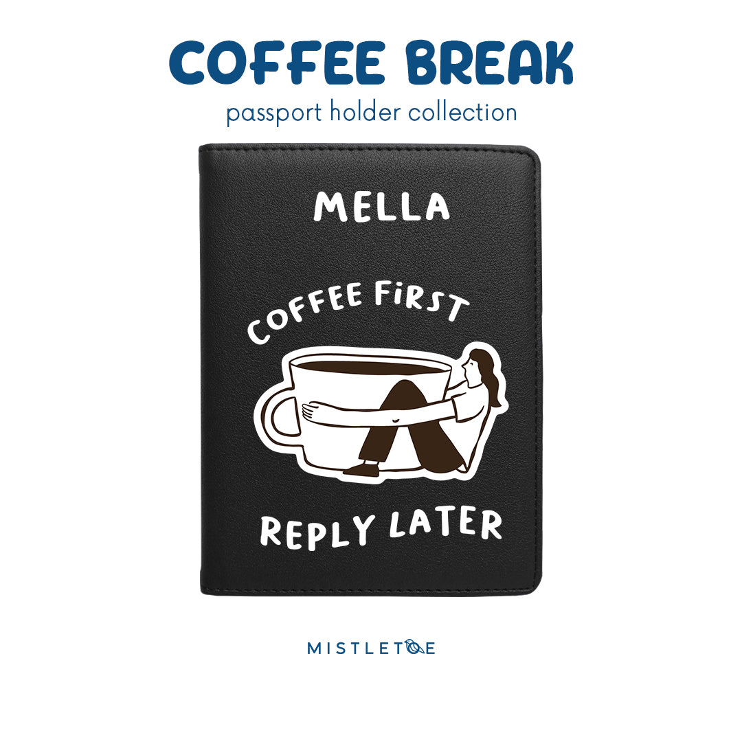 Coffee First - Passport Holder - Charcoal Black