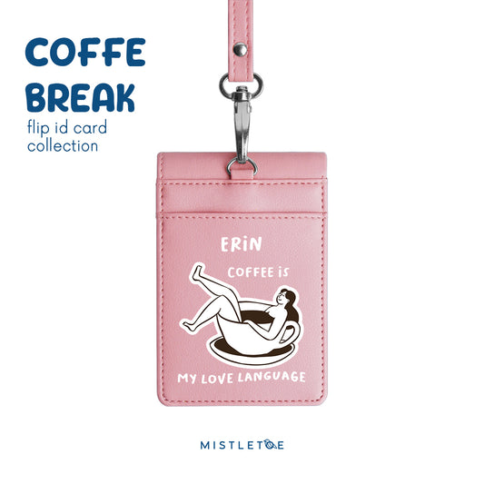 Coffee is My Language - Flip ID Card - Blossom Pink