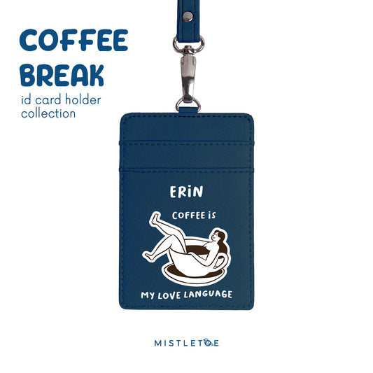 Coffee is My Language - ID Card Holder - Navy Blue