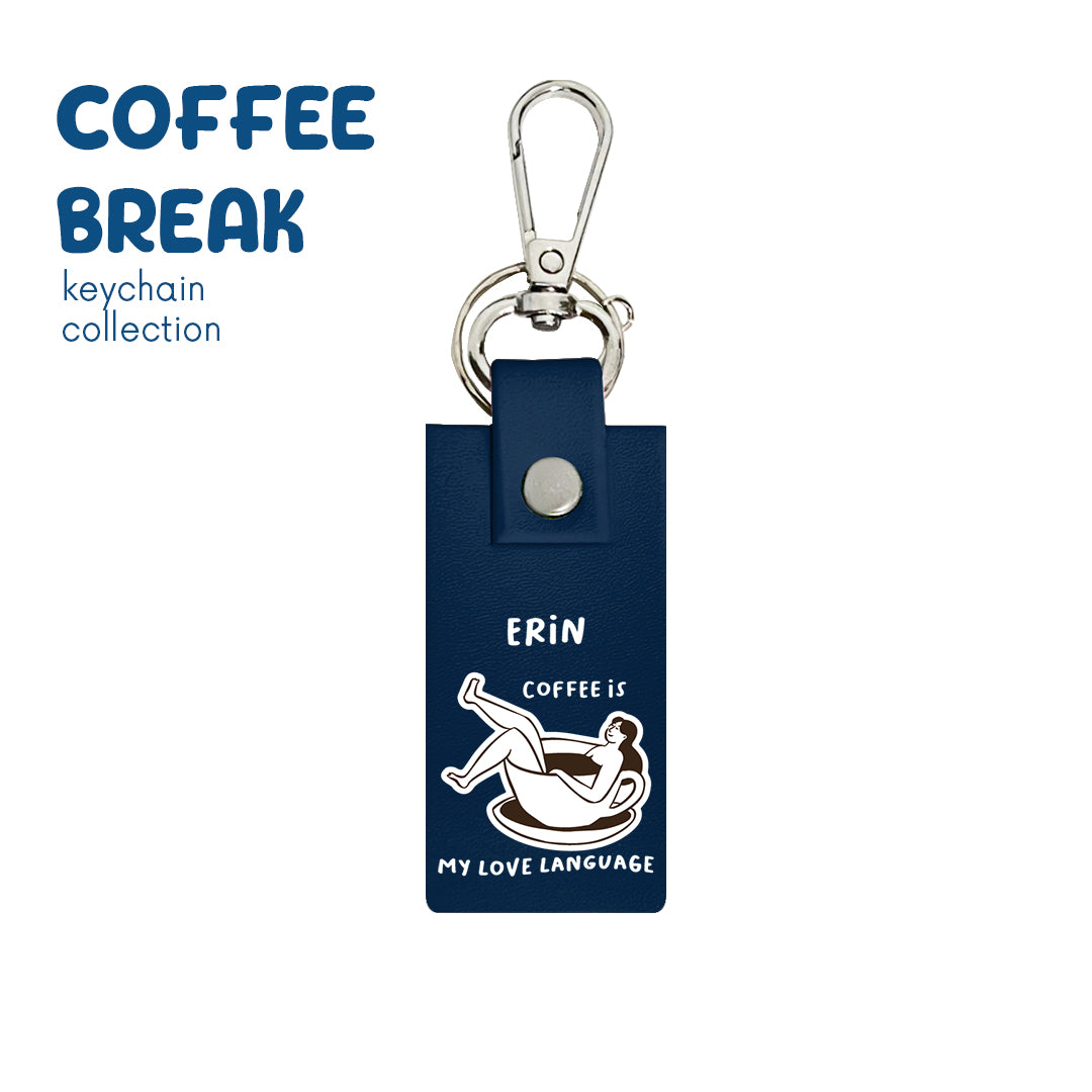 Coffee is My Language - Keychain - Navy Blue