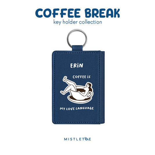 Coffee is My Language - Key Holder - Navy Blue