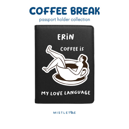 Coffee is My Language - Passport Holder - Charcoal Black