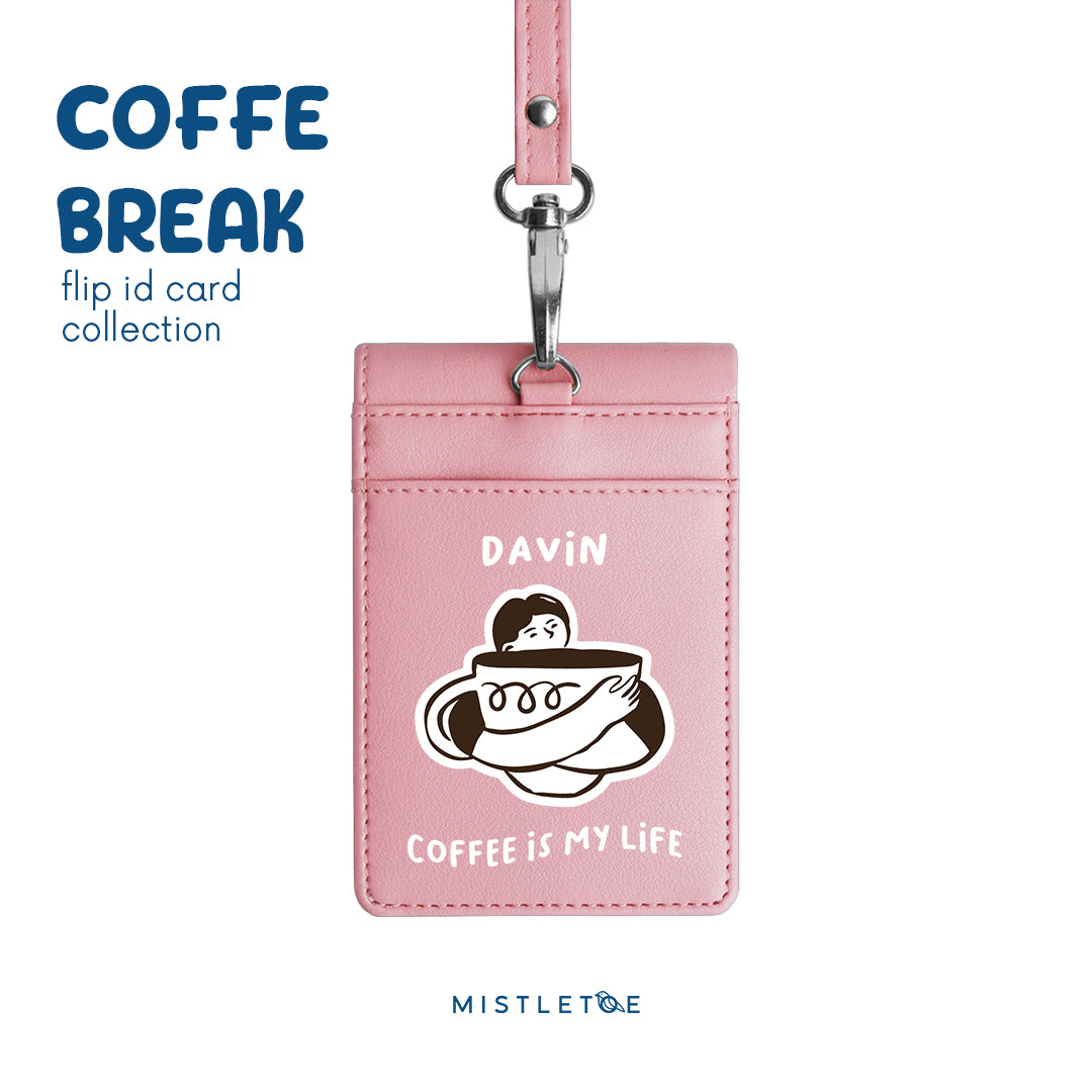 Coffee is My Life - Flip ID Card - Blossom Pink