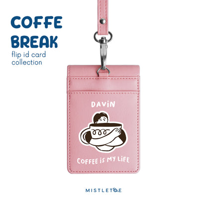 Coffee is My Life - Flip ID Card - Blossom Pink