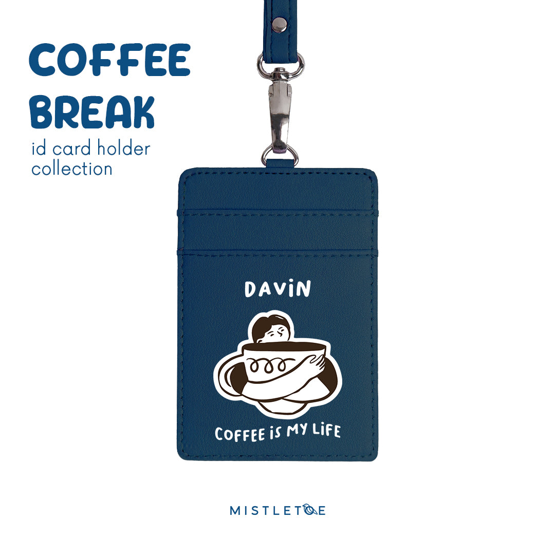 Coffee is My Life - ID Card Holder - Navy Blue