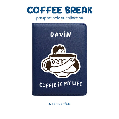 Coffee is My Life - Passport Holder - Navy Blue