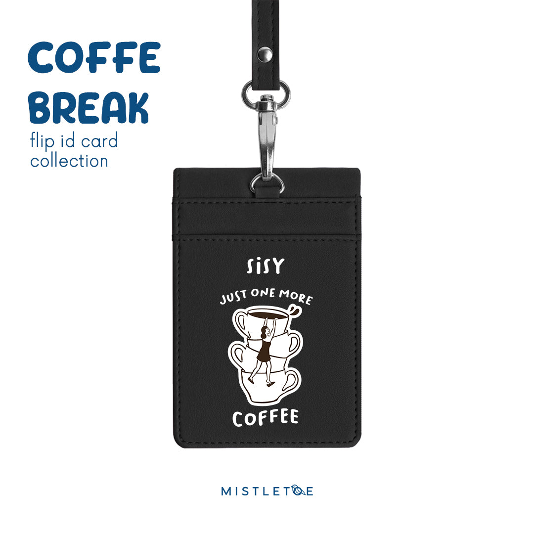 Coffee Please - Flip ID Card - Charcoal Black