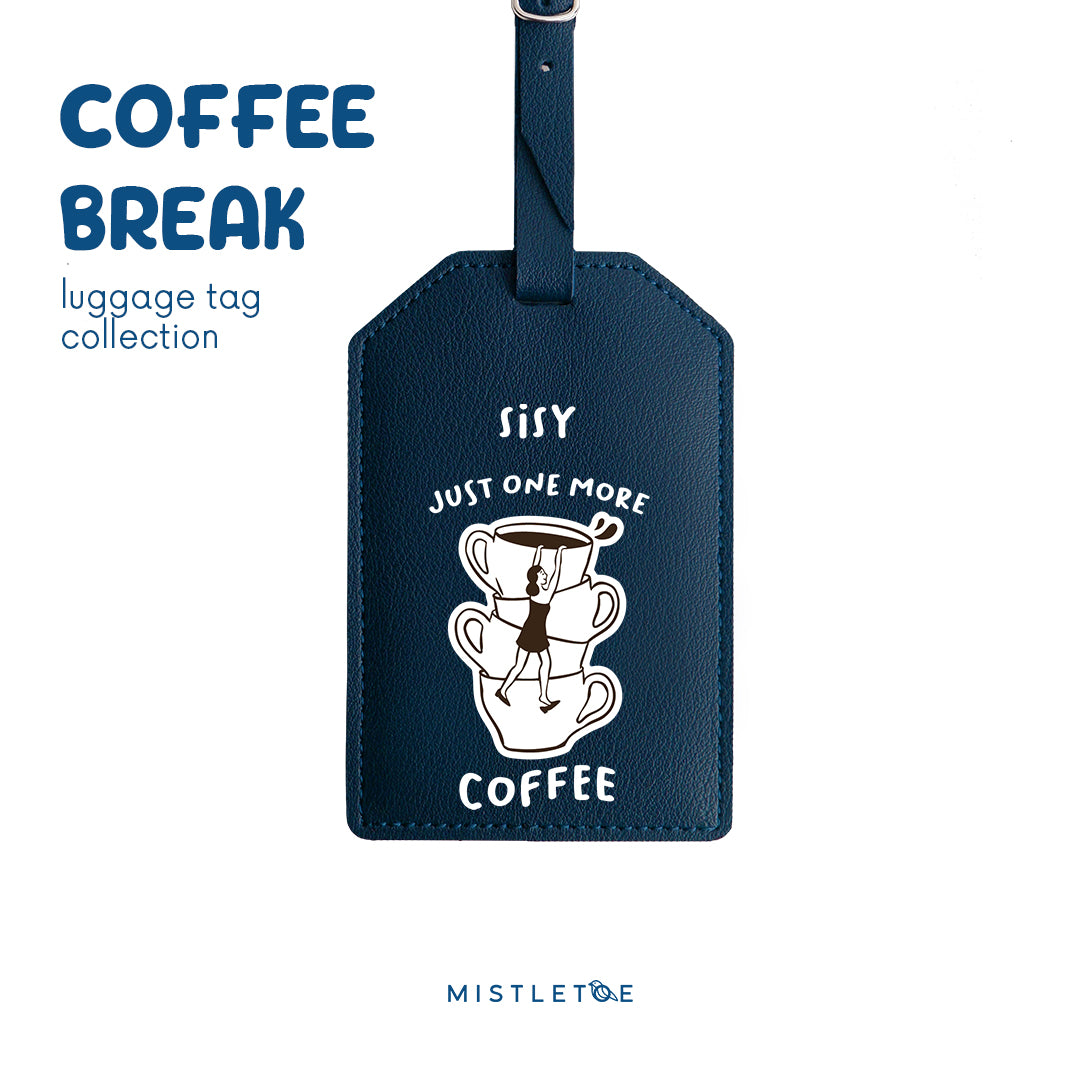 Coffee Please - Luggage Tag - Navy Blue