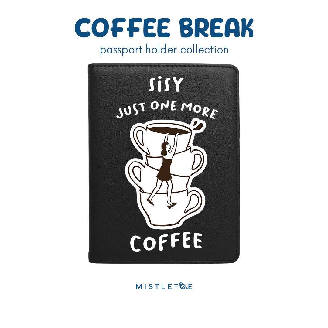 Coffee Please - Passport Holder - Charcoal Black