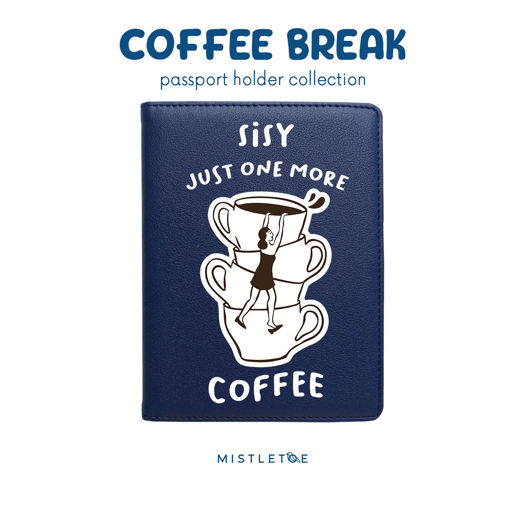Coffee Please - Passport Holder - Navy Blue