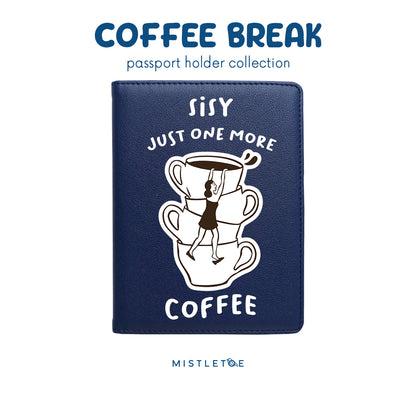 Coffee Please - Passport Holder - Navy Blue