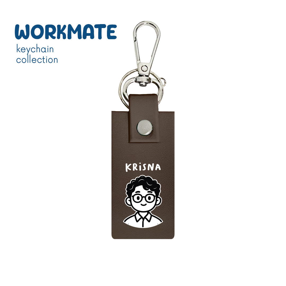 Curly Specs - Keychain - Mocha Brown