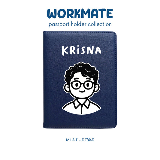 Curly Specs - Passport Holder - Navy Blue