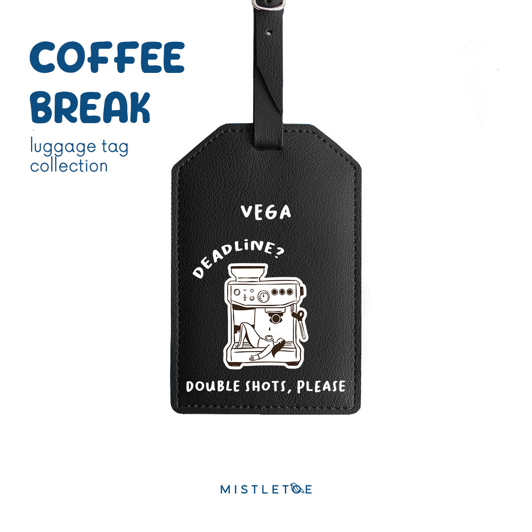 Double Shot - Luggage Tag - Charcoal Black