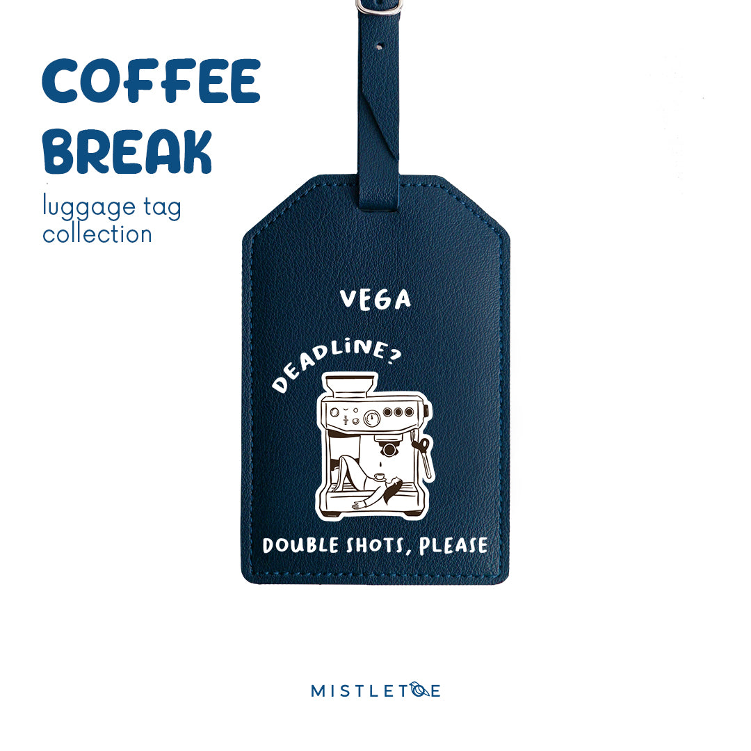 Double Shot - Luggage Tag - Navy Blue