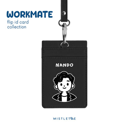 Happy Boy - Flip ID Card | Lanyard - Charcoal Black